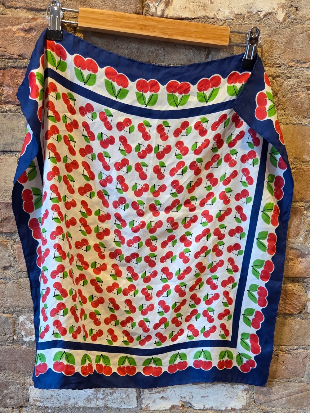 Vintage 1950's Rockabilly Cherry Bomb Silk Scarf.